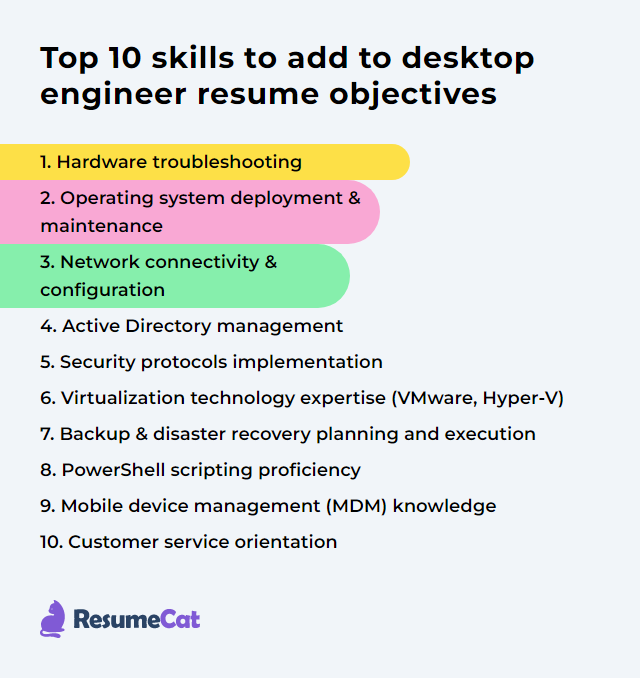 Top 16 Desktop Engineer Resume Objective Examples