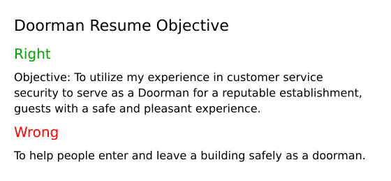 Top 16 Doorman Resume Objective - Doorman Resume Objective ElDoF 