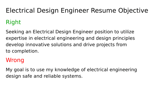 Electrical Design Engineer Resume Objective Example