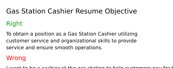 Top 16 Gas Station Cashier Resume Objective Examples