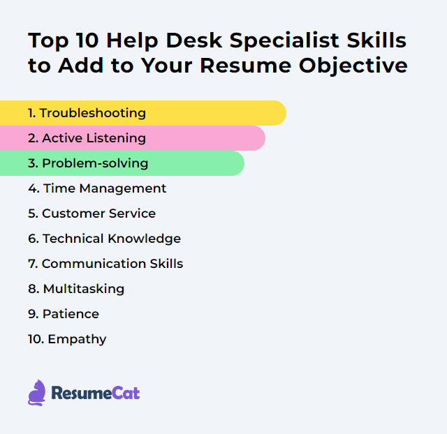 Top 10 Help Desk Specialist Skills to Add to Your Resume Objective