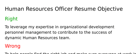 Top 16 Human Resources Officer Resume Objective Examples