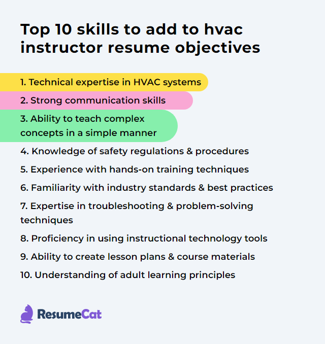 Top 18 HVAC Instructor Resume Objective - Hvac Instructor Skills LBC17 