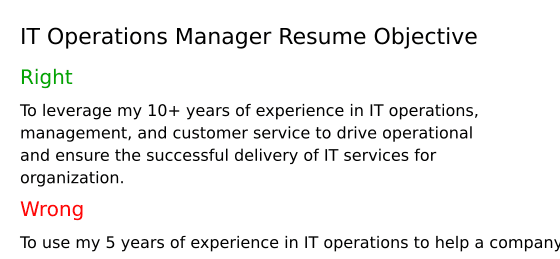 Top 16 IT Operations Manager Resume Objective Examples
