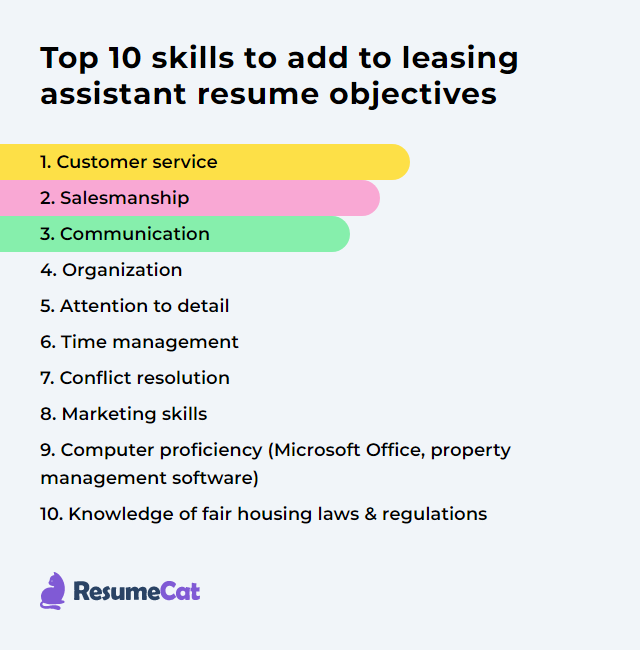 Top 18 Leasing Assistant Resume Objective Examples