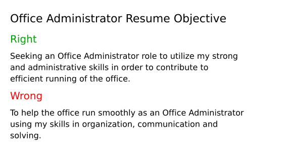 resume objective examples office administrator