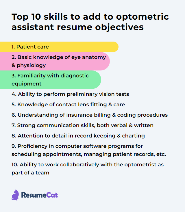 Top 16 Optometric Assistant Resume Objective Examples