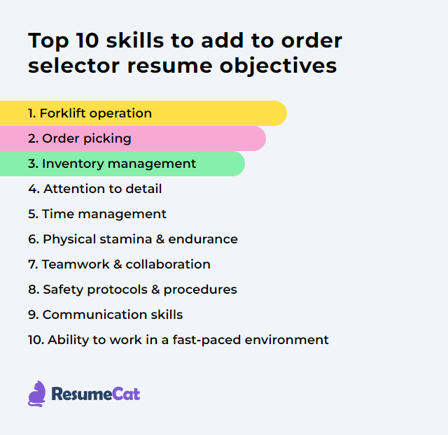 Top 16 Order Selector Resume Objective - Order Selector Skills HFXth