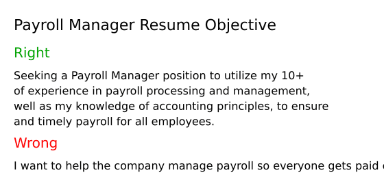 Top 17 Payroll Manager Resume Objective Examples | ResumeCat