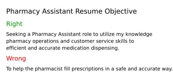 objective in resume pharmacy assistant