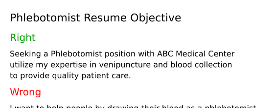 resume objective statement for phlebotomist