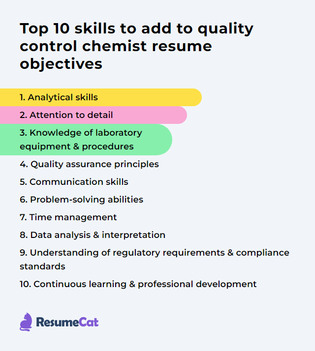 Top 17 Quality Control Chemist Resume Objective Examples