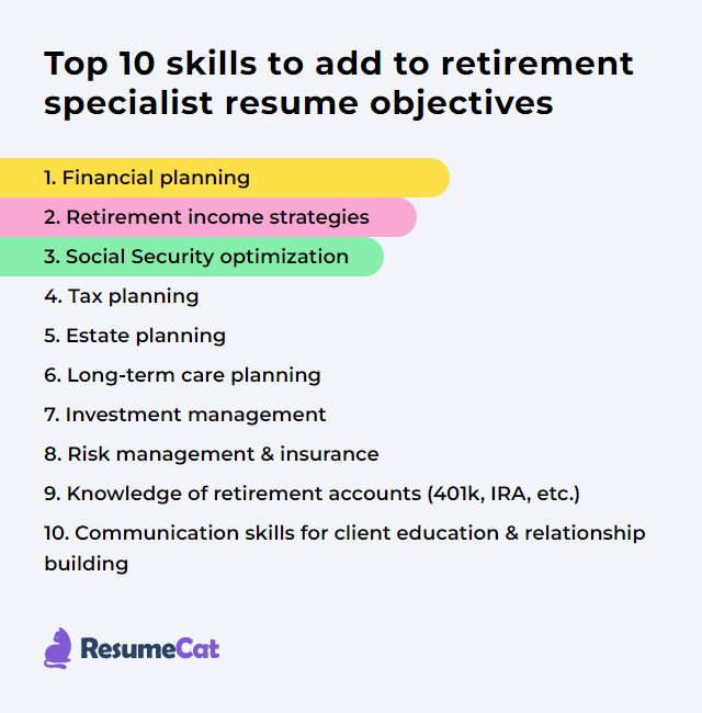 Top 17 Retirement Specialist Resume Objective Examples
