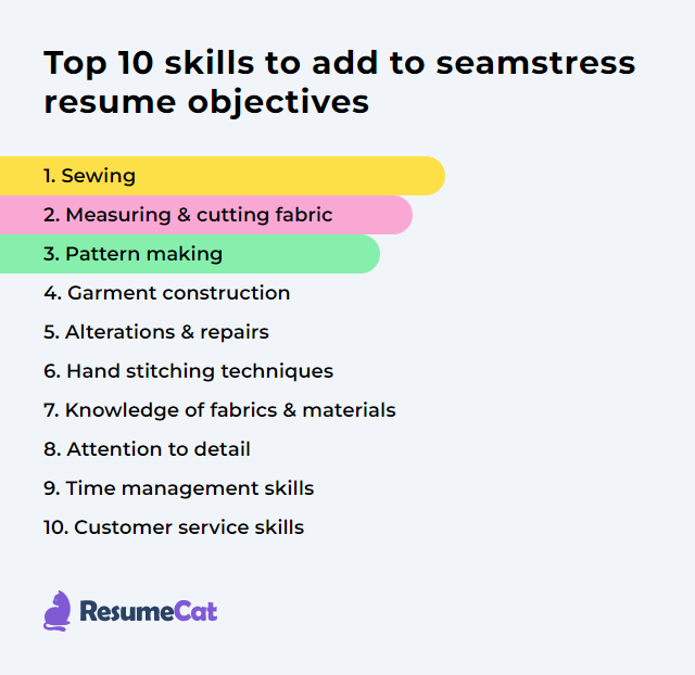 Top 16 Seamstress Resume Objective Examples ResumeCat