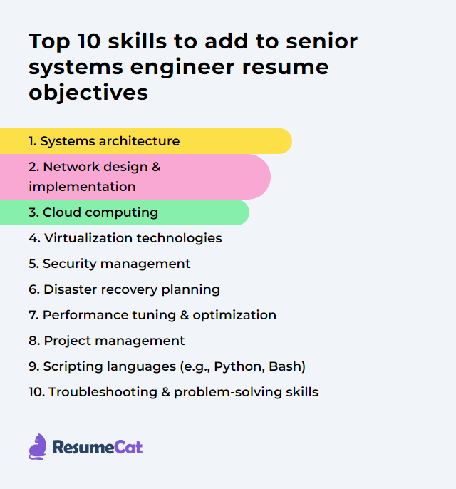Top 17 Senior Systems Engineer Resume Objective Examples