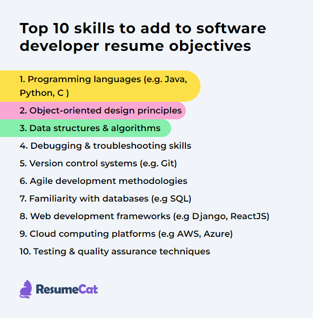 resume objective ideas for software developer