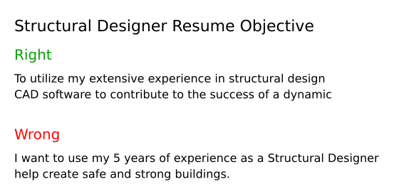 Top 18 Structural Designer Resume Objective Examples