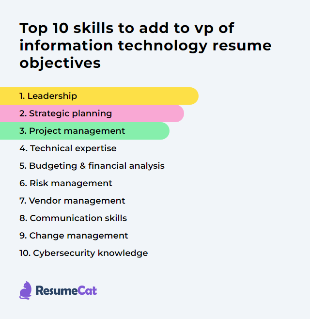 Top 17 VP of Information Technology Resume Objective Examples