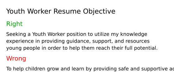 youth resume objective samples