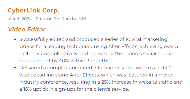 How to Display After Effects Skills on Your Resume