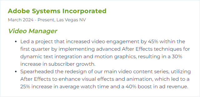 How to Display After Effects Skills on Your Resume