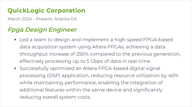 How to Display Altera (Intel FPGAs) Skills on Your Resume