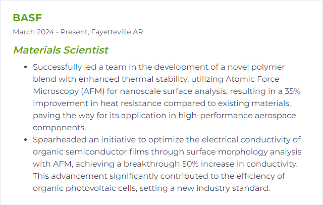 How to Display Atomic Force Microscopy (AFM) Skills on Your Resume