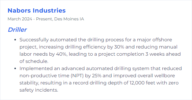 How to Display Automated Drilling Skills on Your Resume