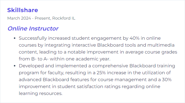 How to Display Blackboard utilization Skills on Your Resume