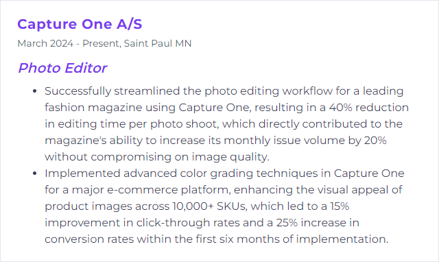 How to Display Capture One Skills on Your Resume