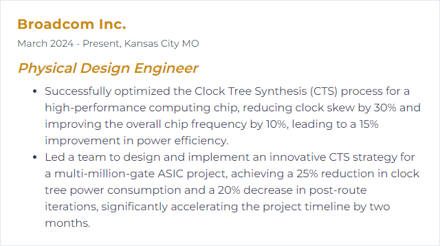 How to Display Clock Tree Synthesis Skills on Your Resume