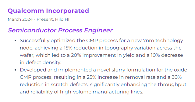 How to Display CMP (Chemical Mechanical Planarization) Skills on Your Resume