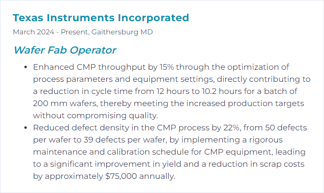 How to Display CMP (Chemical Mechanical Planarization) Skills on Your Resume