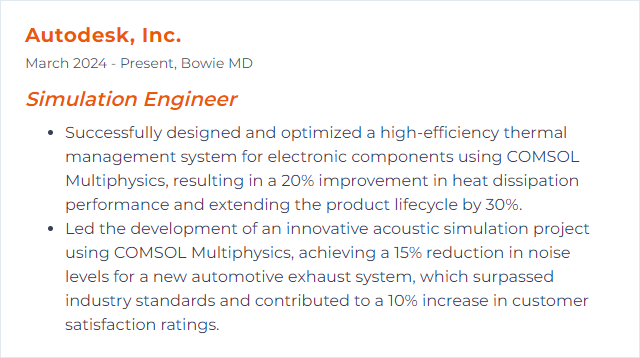 How to Display COMSOL Multiphysics Skills on Your Resume