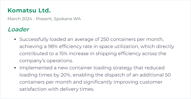 How to Display Container Loading Skills on Your Resume