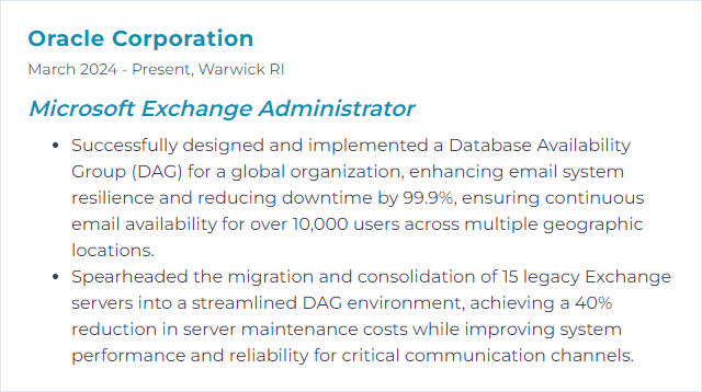 How to Display DAG (Database Availability Groups) Skills on Your Resume