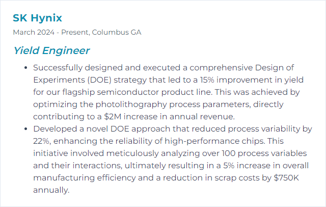 How to Display Design of Experiments (DOE) Skills on Your Resume