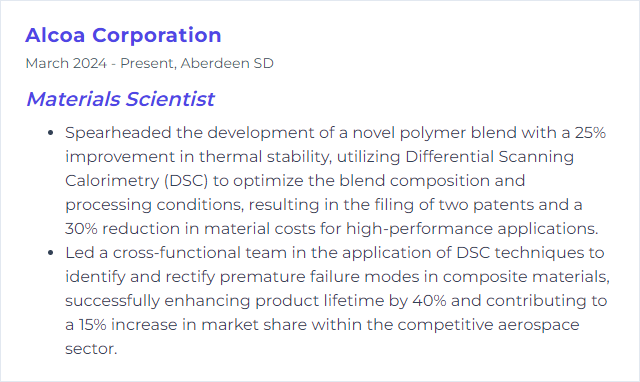 How to Display Differential Scanning Calorimetry (DSC) Skills on Your Resume