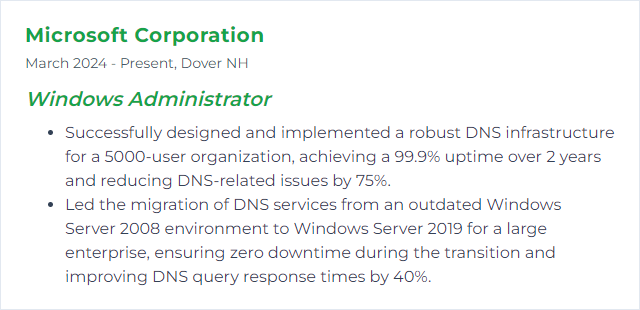 How to Display DNS (Domain Name System) Skills on Your Resume