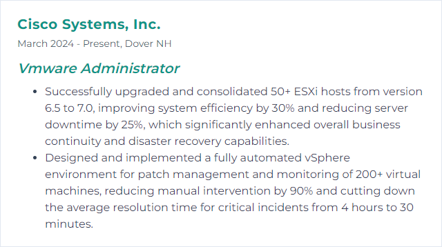 How to Display ESXi Skills on Your Resume