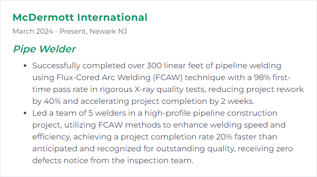 How to Display Flux-Cored Arc Welding (FCAW) Skills on Your Resume