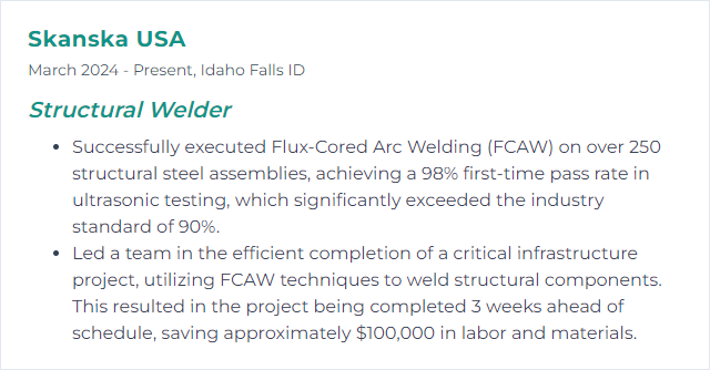 How to Display Flux-Cored Arc Welding Skills on Your Resume