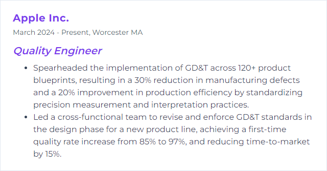 How to Display GD&T (Geometric Dimensioning and Tolerancing) Skills on Your Resume