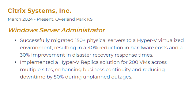 How to Display Hyper-V Skills on Your Resume