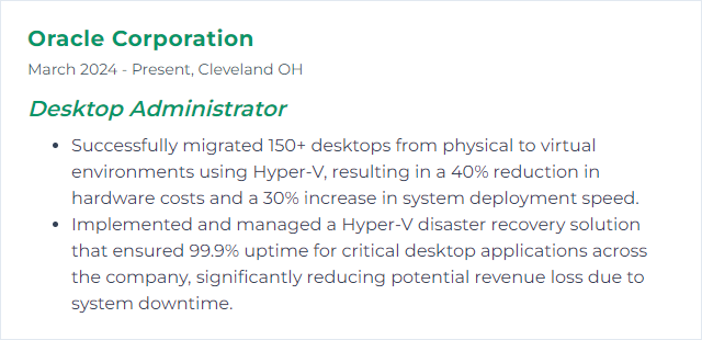 How to Display Hyper-V Skills on Your Resume