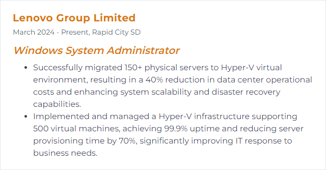 How to Display Hyper-V Skills on Your Resume