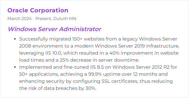 How to Display IIS (Internet Information Services) Skills on Your Resume