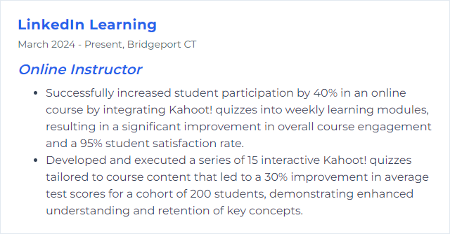 How to Display Kahoot! engagement Skills on Your Resume