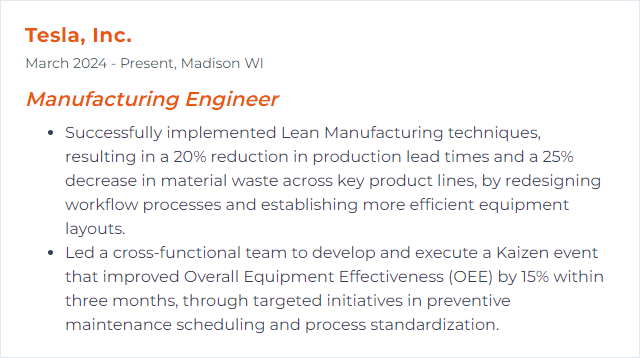 How to Display Lean Manufacturing Skills on Your Resume