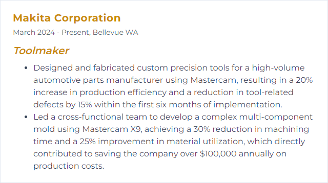 How to Display Mastercam Skills on Your Resume